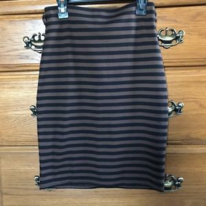 Brown & Black striped skirt— size S
